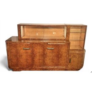 Dressoir vitrine Art Deco moderniste, France circa 1925